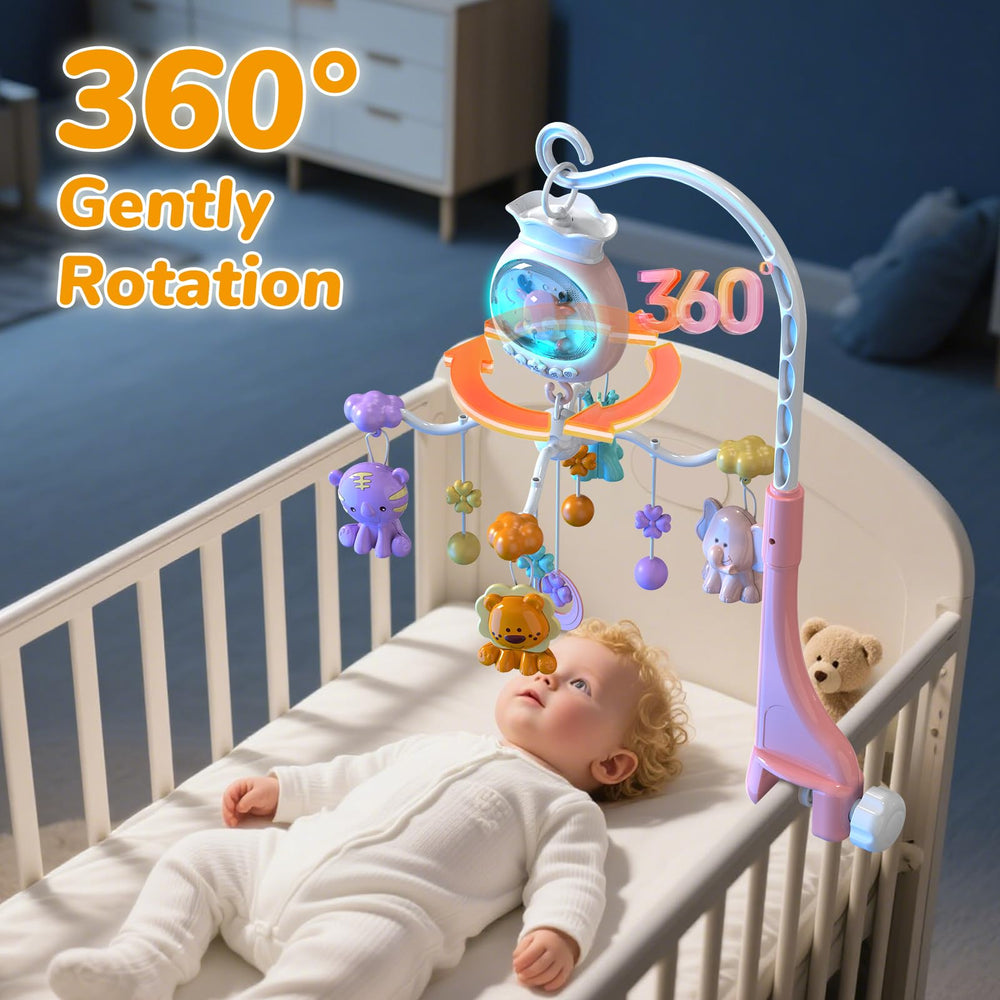Generic crib mobile detachable rattles and teethers for sensory play