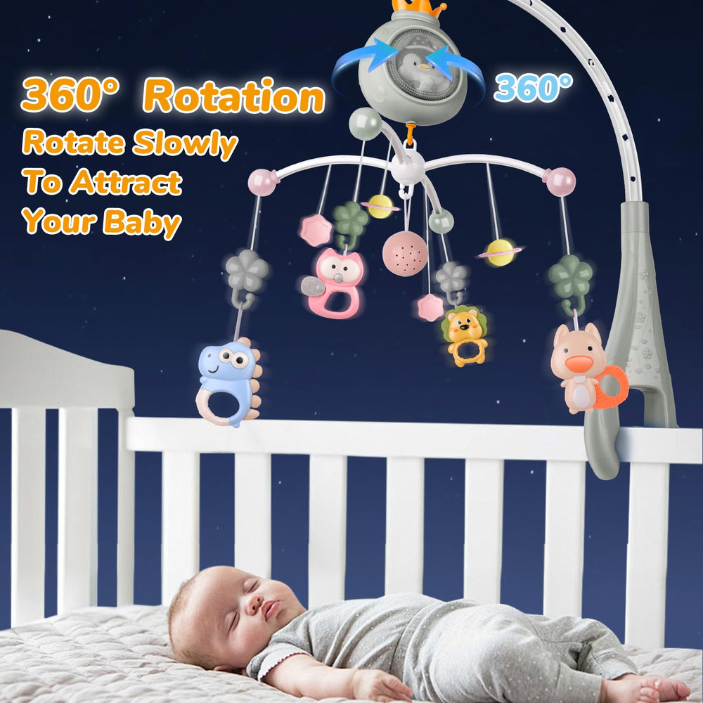 Generic crib mobile five rattles including dinosaurs engage and soothe baby