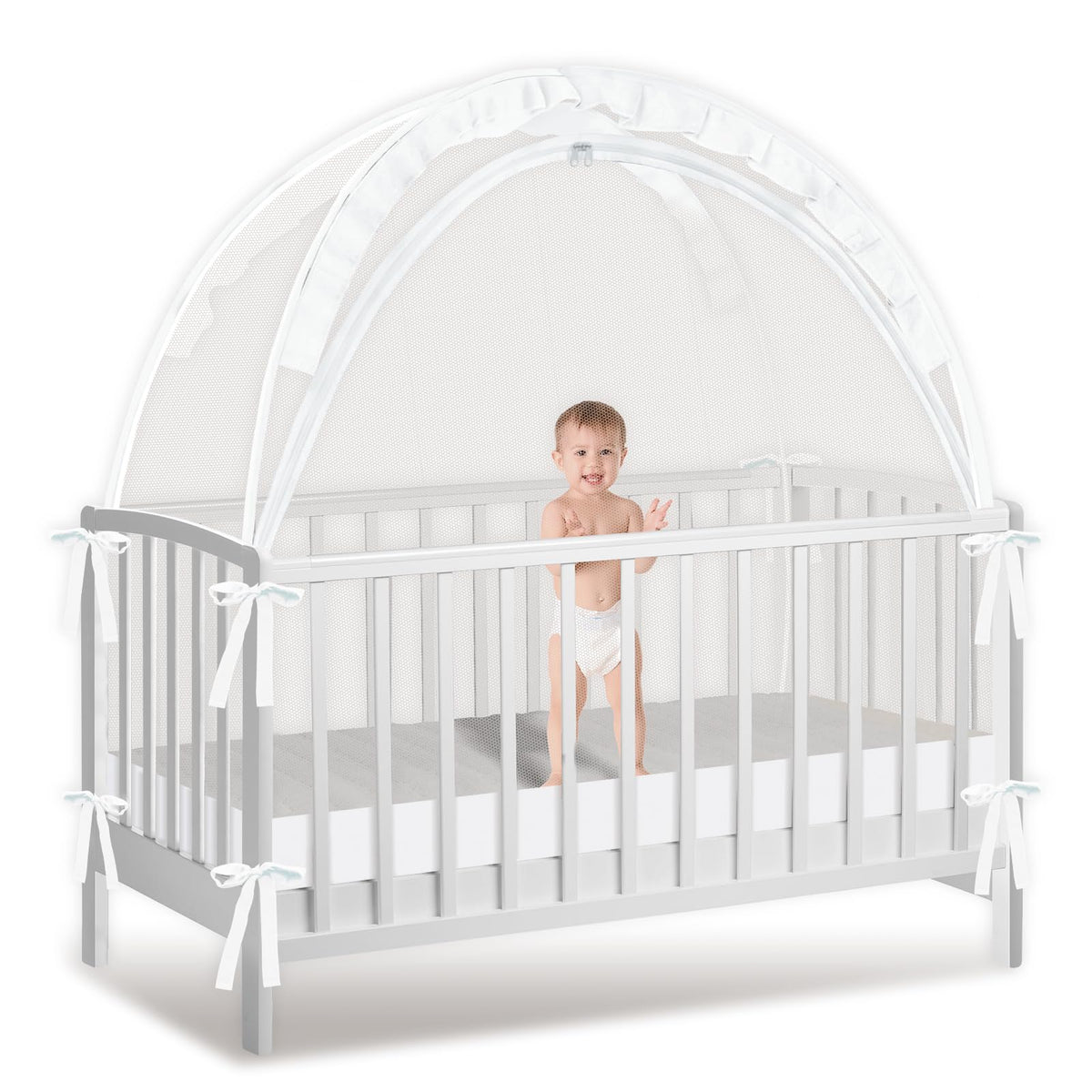 Generic crib tent full-coverage protects baby from climbing out during sleep