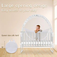 Generic crib tent pops open for quick setup without tools