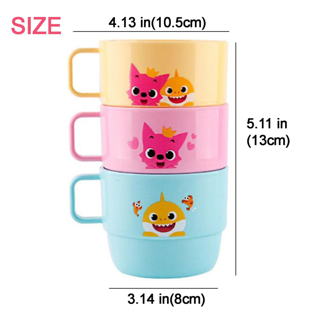Generic cute character cups durable lightweight plastic, resistant to breakage during daily use.