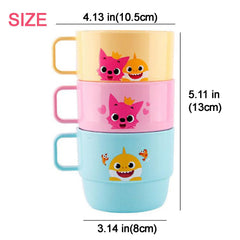 Generic cute character cups durable lightweight plastic, resistant to breakage during daily use.