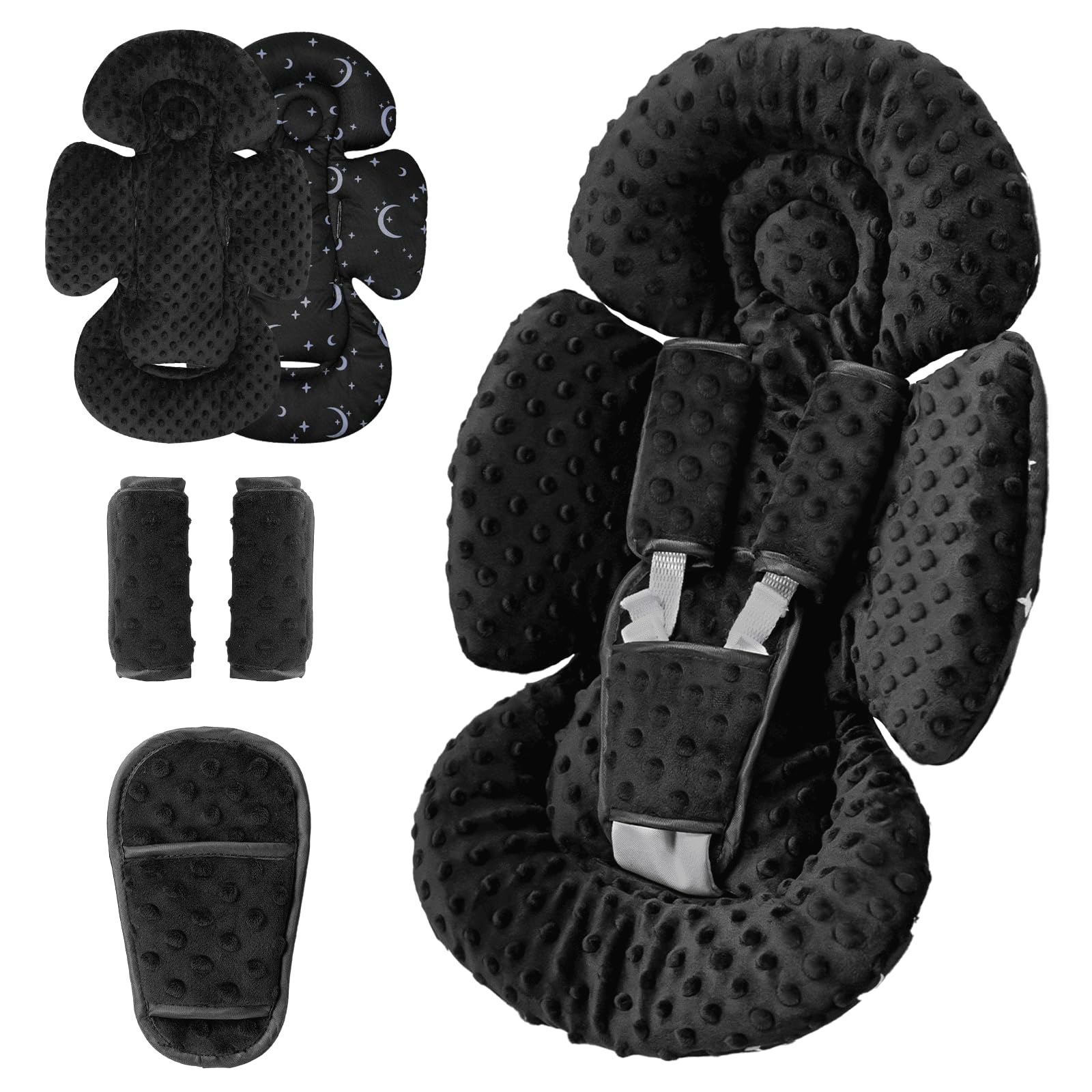 Generic infant insert demonstrates universal compatibility for swings and car seats, enhancing versatility.