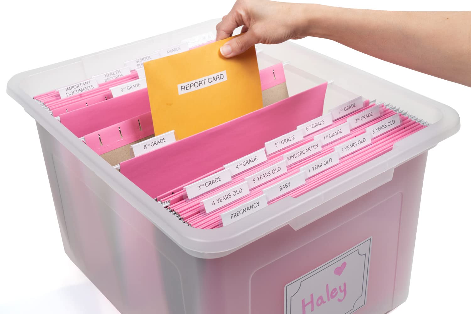 Generic Kid's Craft Memory Organizer bin open reveals spacious interior for art and photos