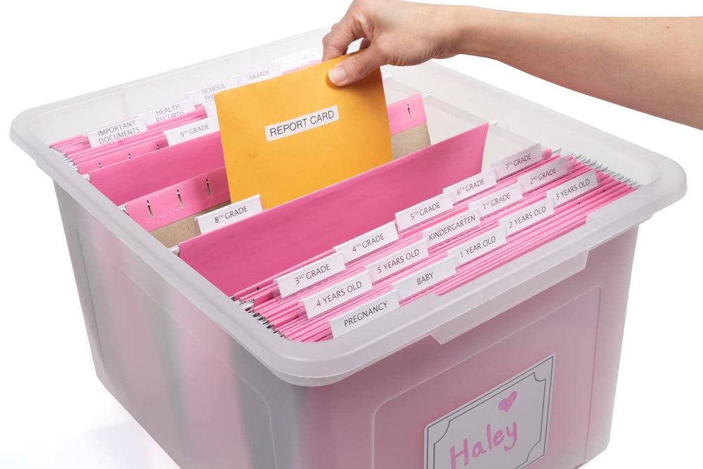 Generic Kid's Craft Memory Organizer bin open reveals spacious interior for art and photos