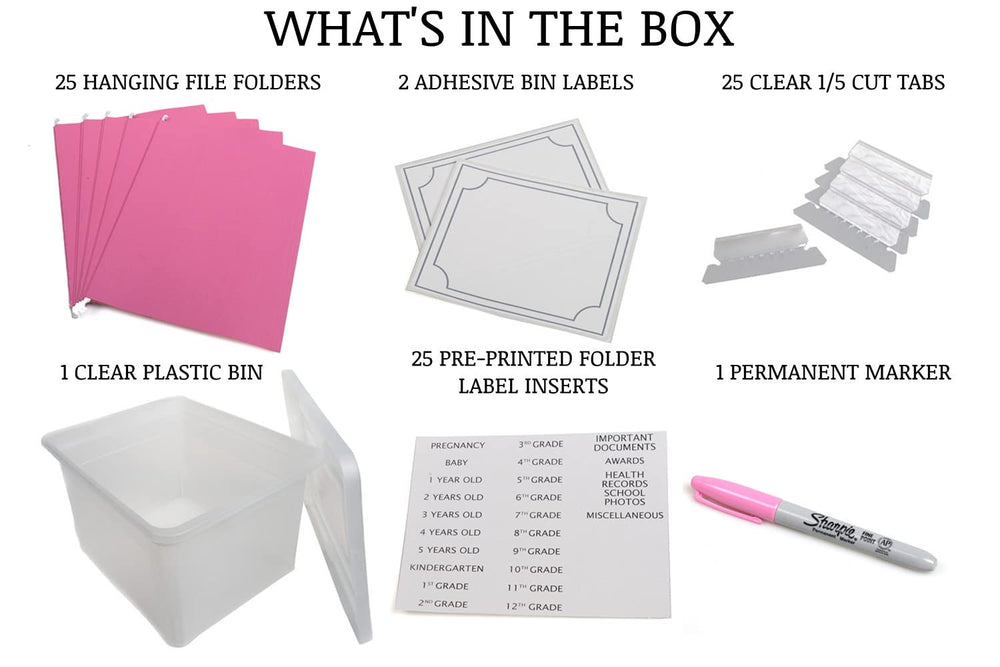 Generic Kid's Craft Memory Organizer folders closeup highlighting labeled tabs for quick sorting