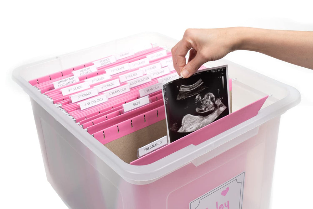 Generic Kid's Craft Memory Organizer tabs inserts showcase pre-printed labels and blank options