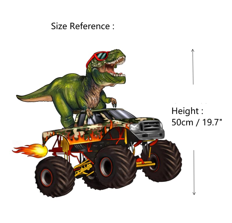Generic Monster Dinosaur Truck Wall Decal pack—smooth, peel-and-stick installation for quick room refresh