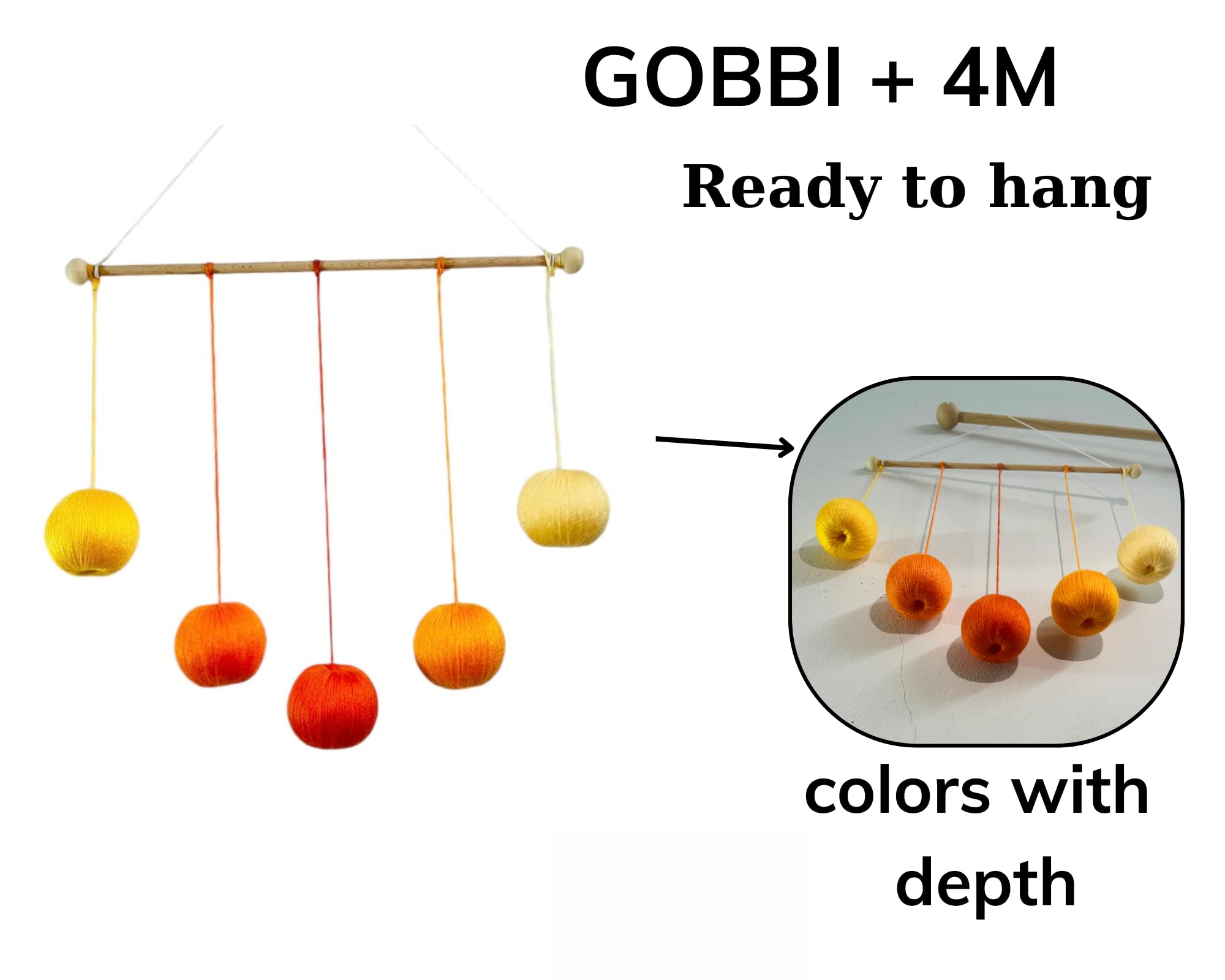 Generic montessori mobile ready-to-hang image demonstrates quick setup
