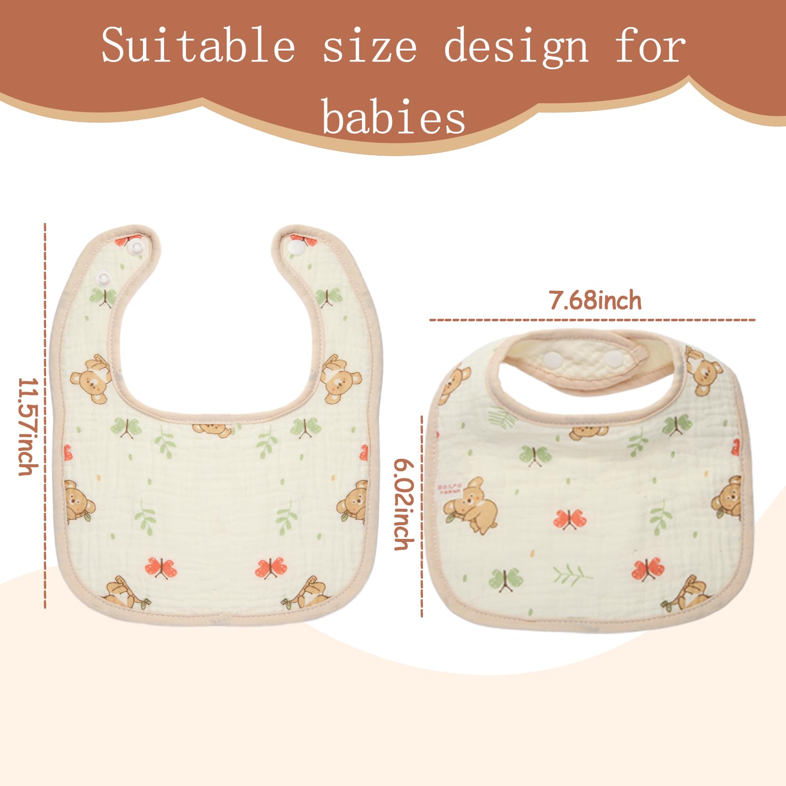 Generic Muslin Baby Bibs gender-neutral styles ideal for unisex outfits.
