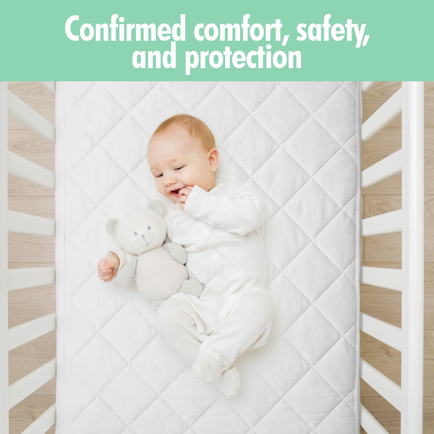 Generic noiseless design crib protector reduces crinkling for peaceful sleep