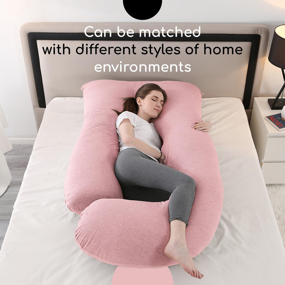 Generic pink colorway pregnancy pillow cover complements nursery decor