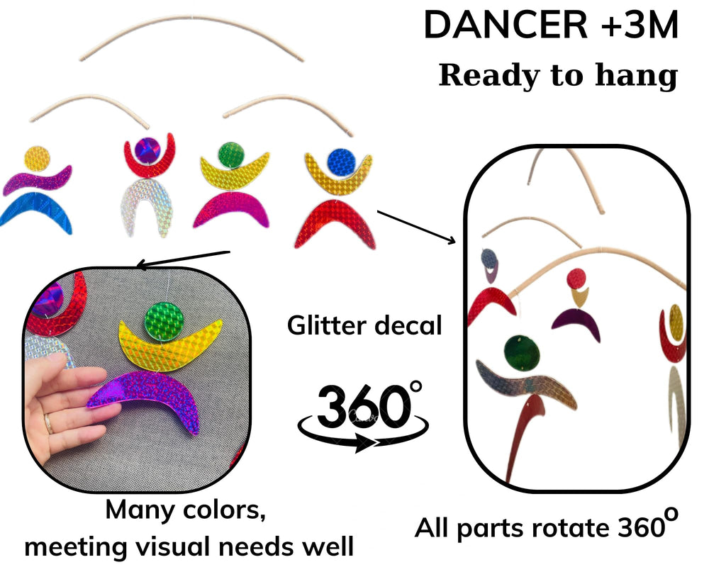 Generic set4 portable montessori dancers mobile with Dancers motif to stimulate interest