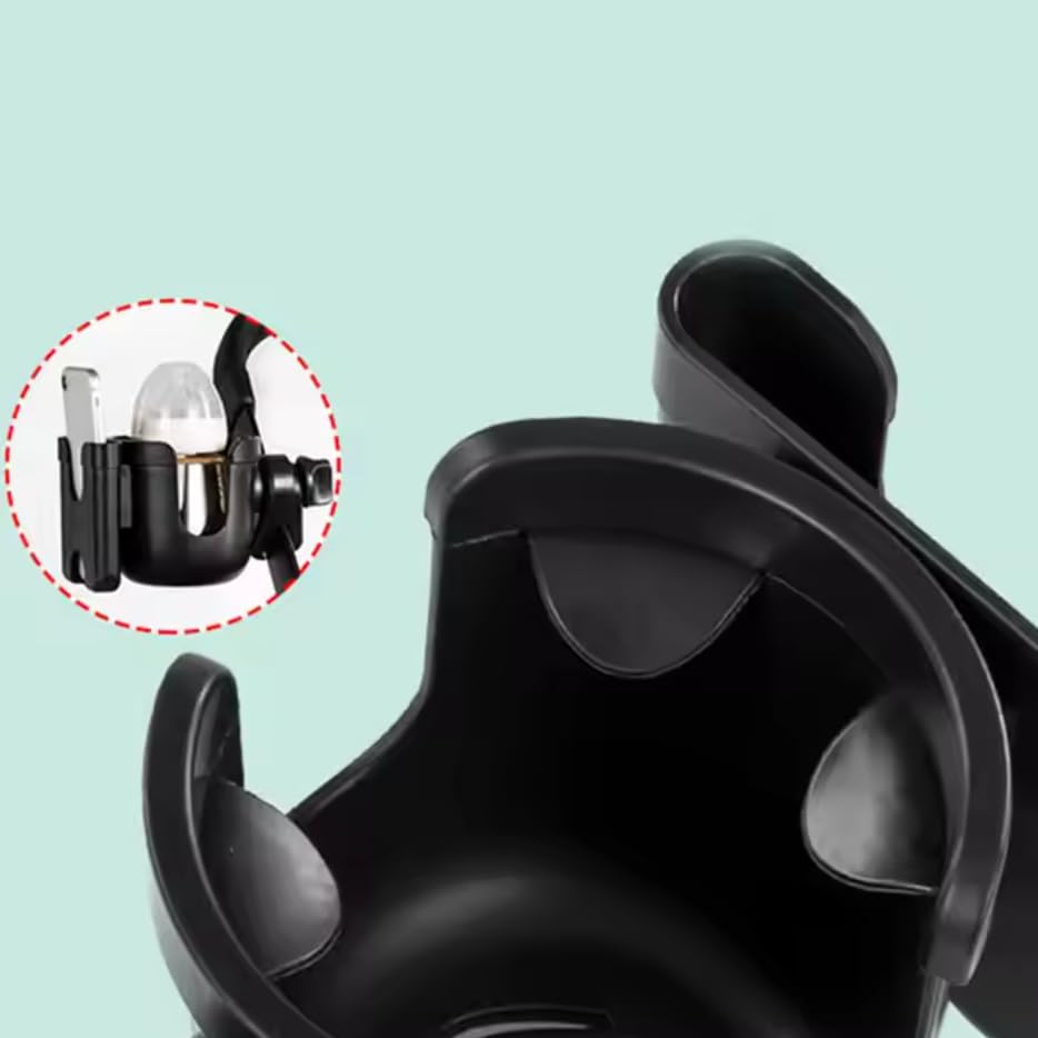 generic universal cup-fit with adjustable strap secures most bottles on any handle