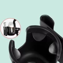 generic universal cup-fit with adjustable strap secures most bottles on any handle