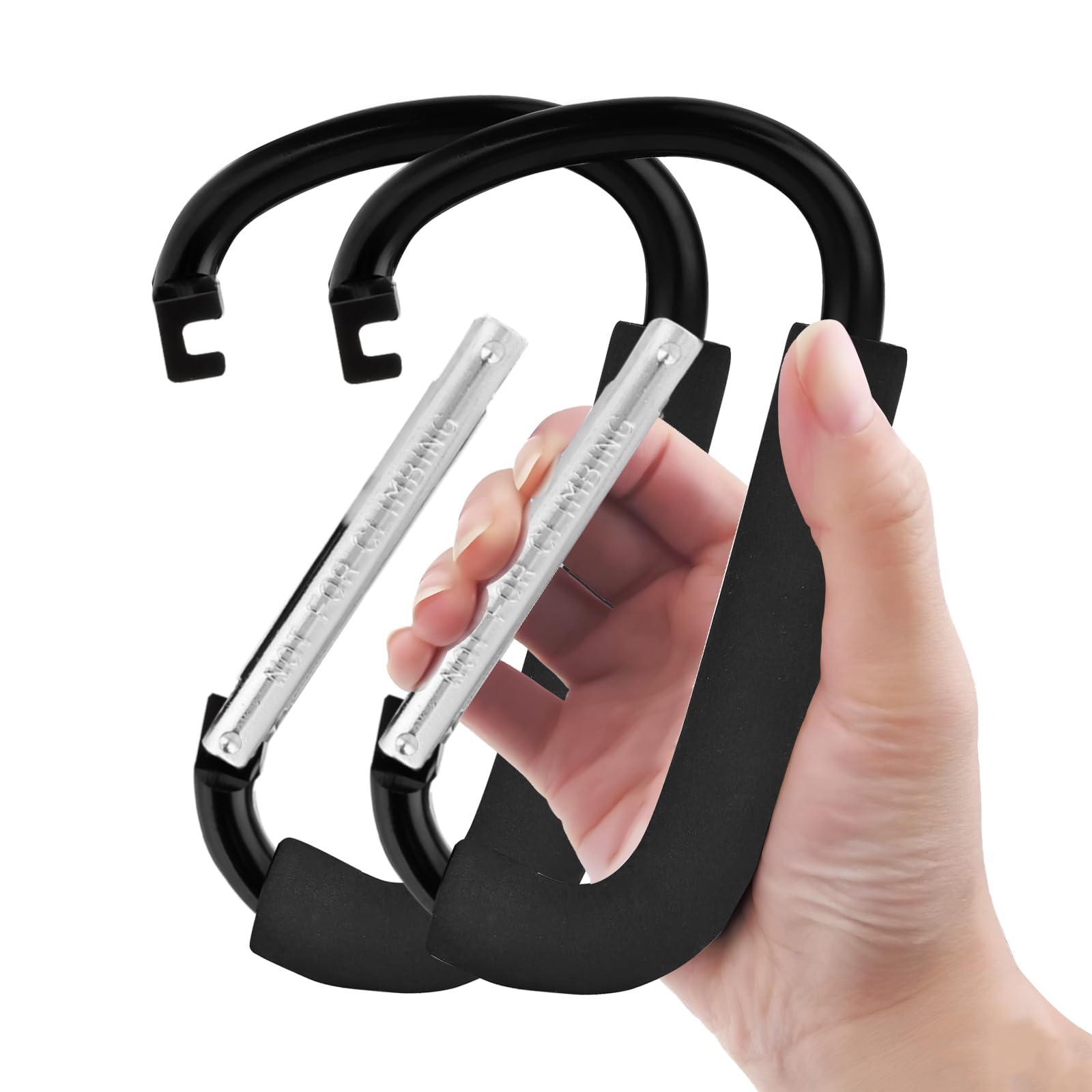 Generic stroller hooks 6.3-inch reach securely hang bags during errands.