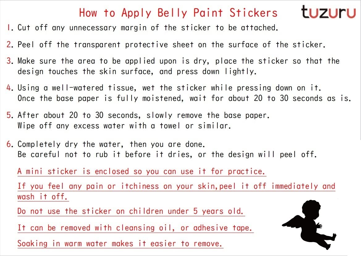 Generic Tuzuru pregnancy belly stickers removal with baby oil demonstrates easy take-off