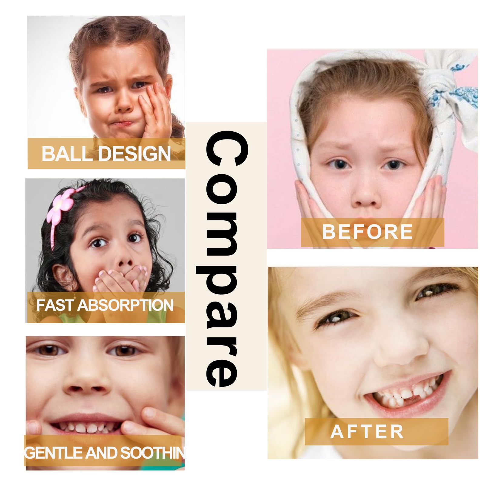 Generic Velaria teething roller packaging closeup showcasing safe easy use design