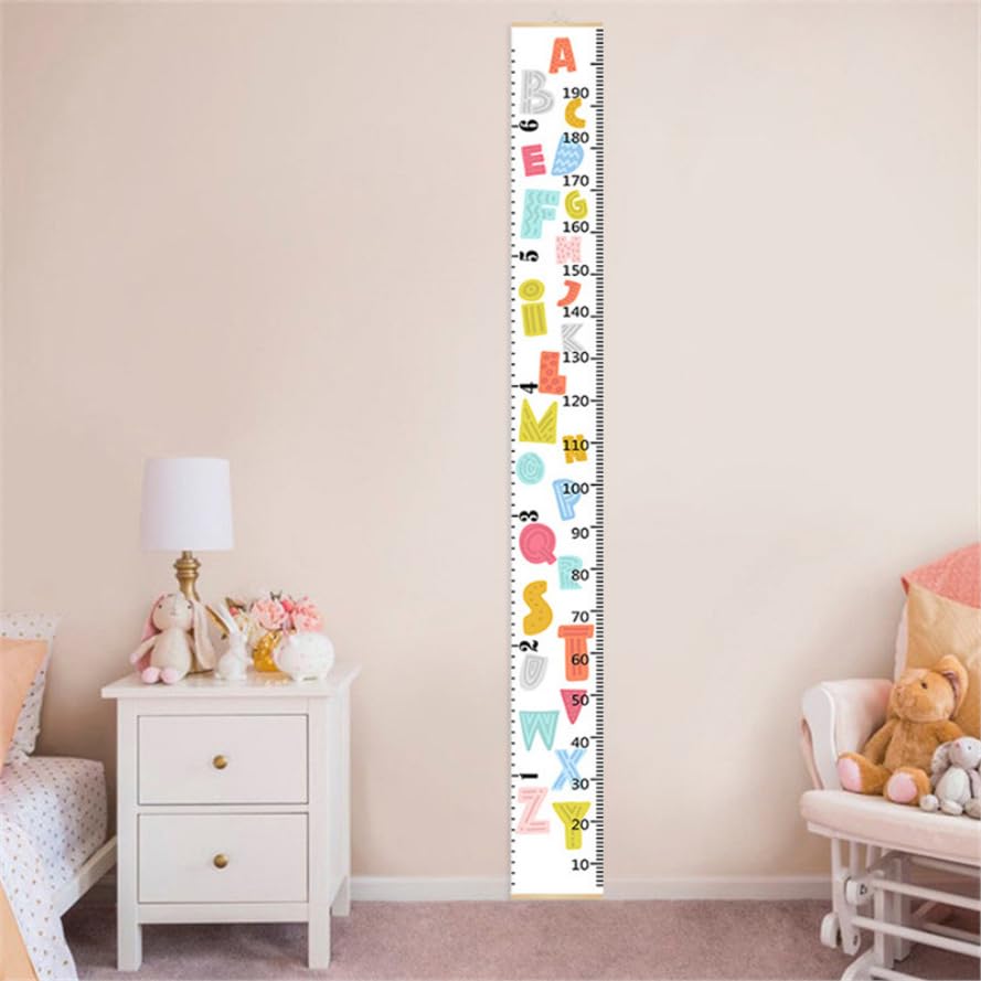 Generic growth chart uses waterproof canvas for durable room decor.