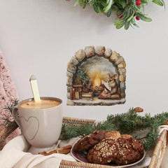 Generic waterproof PVC mouse hole wall sticker stays clean and durable.