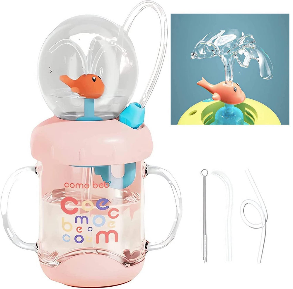 Generic whale cup 220ml pink front view supports kid-friendly hydration