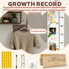Generic Wild Natural Flowers growth chart dual measurement inches and centimeters for easy tracking
