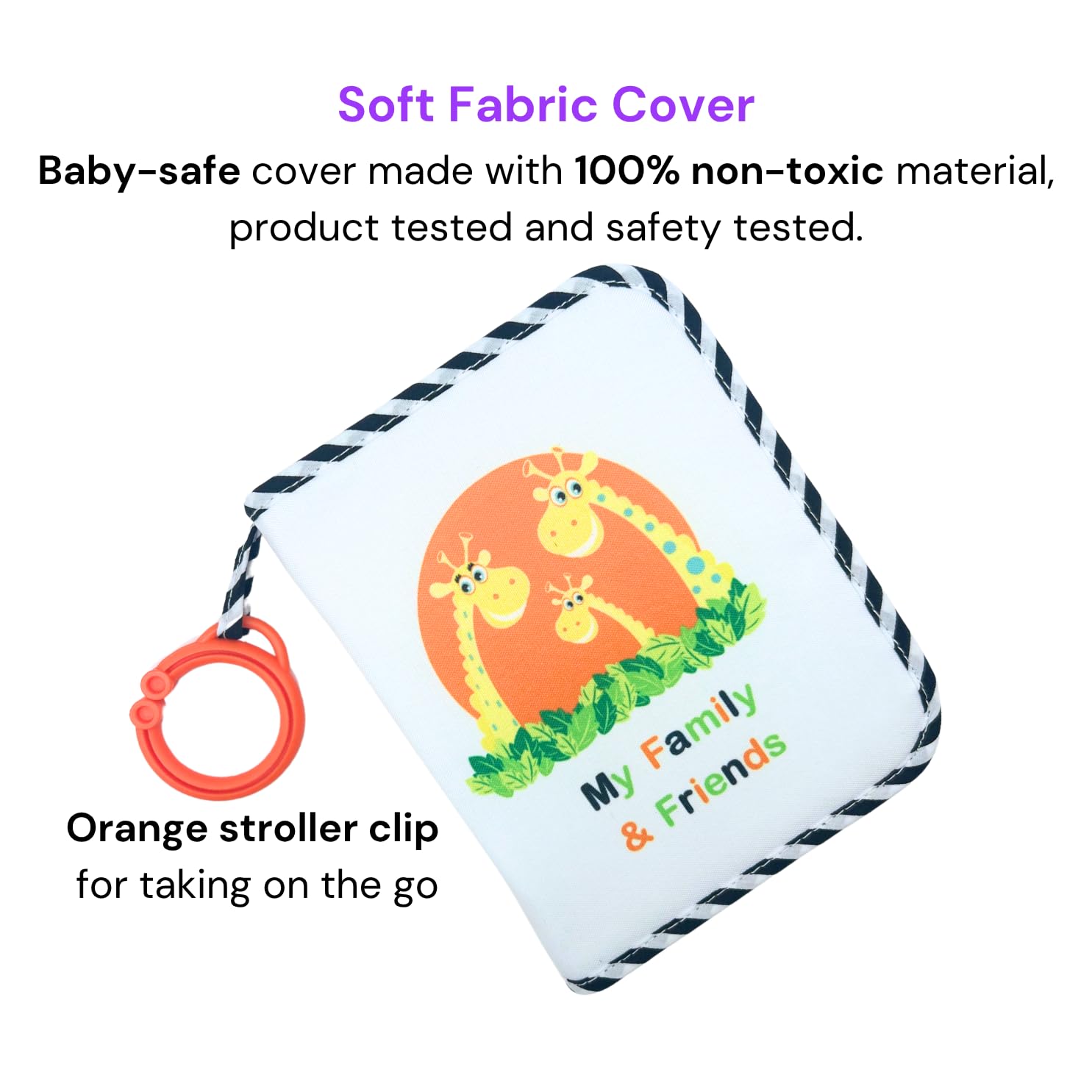 Genius Baby Toys giraffe-family design inviting baby to explore faces.
