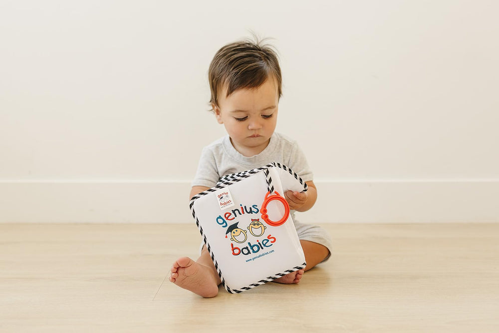 Genius Baby Toys baby photo album featuring soft edges for safe exploration.