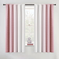 Geomoroccan ombre curtains pink-white gradient provide stylish room darkening and privacy.