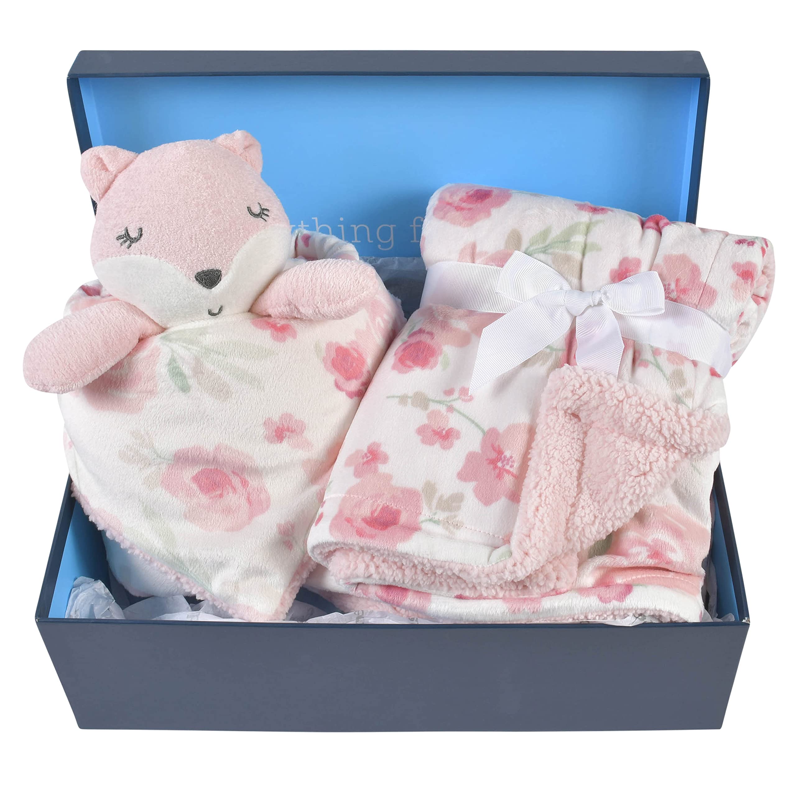 Gerber Fox Blanket Gift Set main image shows plush softness for cozy cuddles.