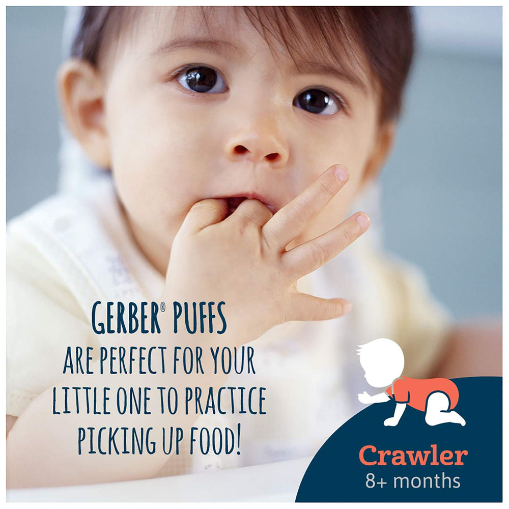 Gerber Graduates Puffs hands grabbing a puff during play