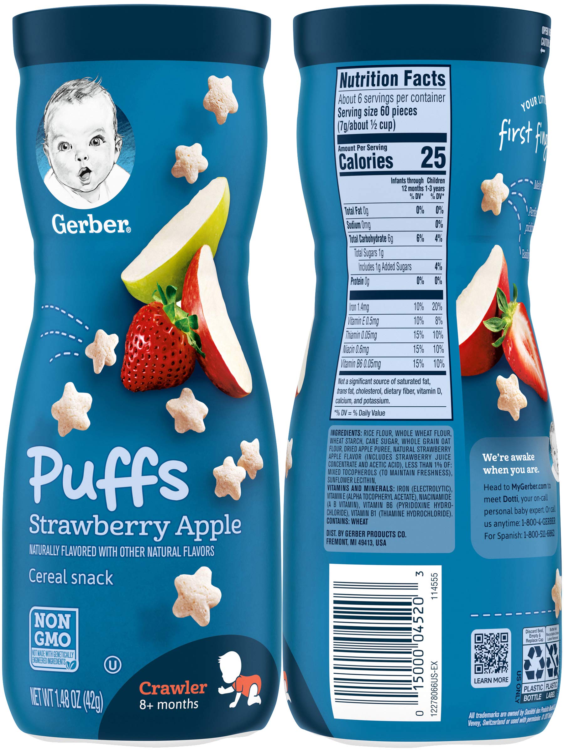 Gerber Graduates Puffs Sweet Potato pouch for wholesome snacking