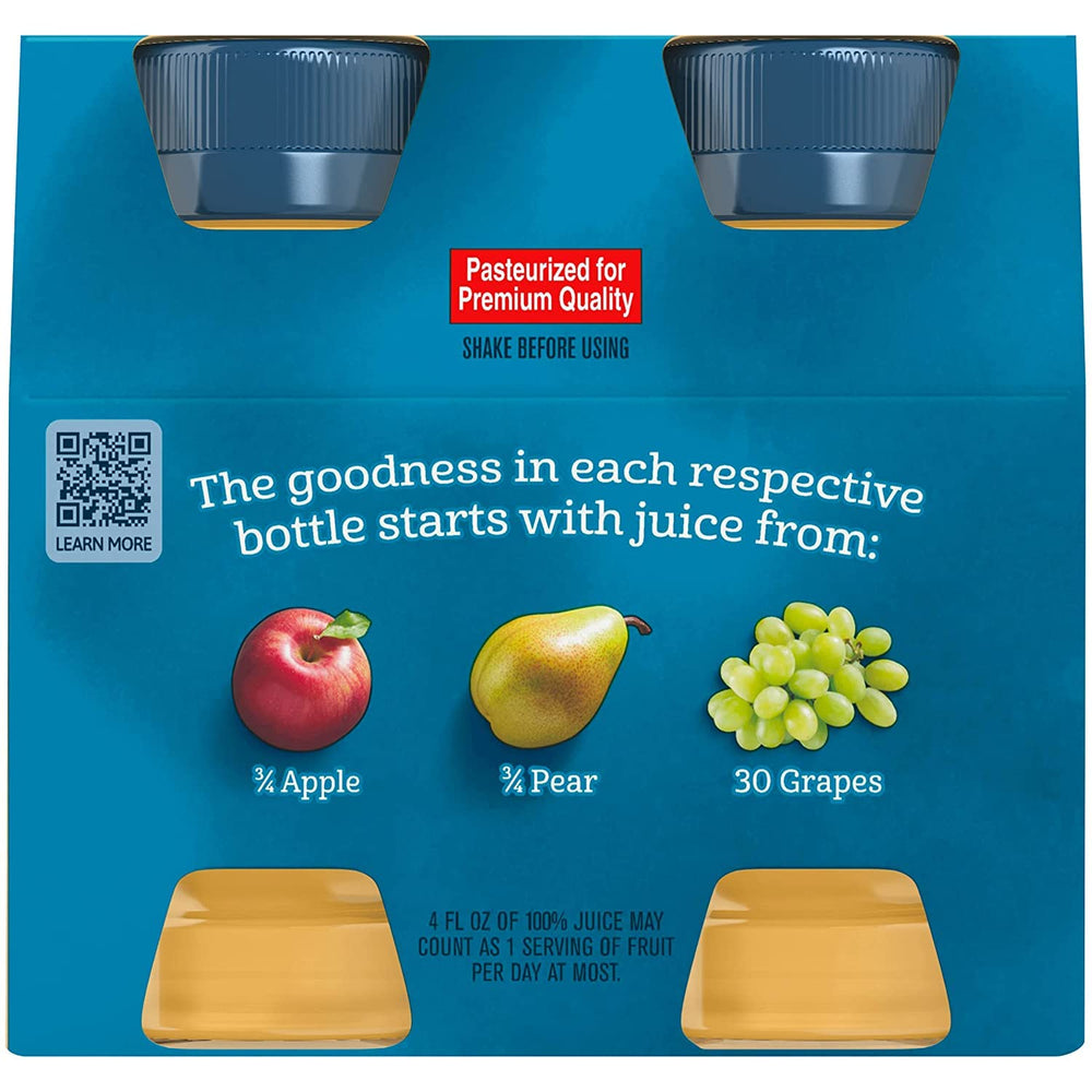 Gerber Juice Fruit nutrition label close-up with Vitamin C information.