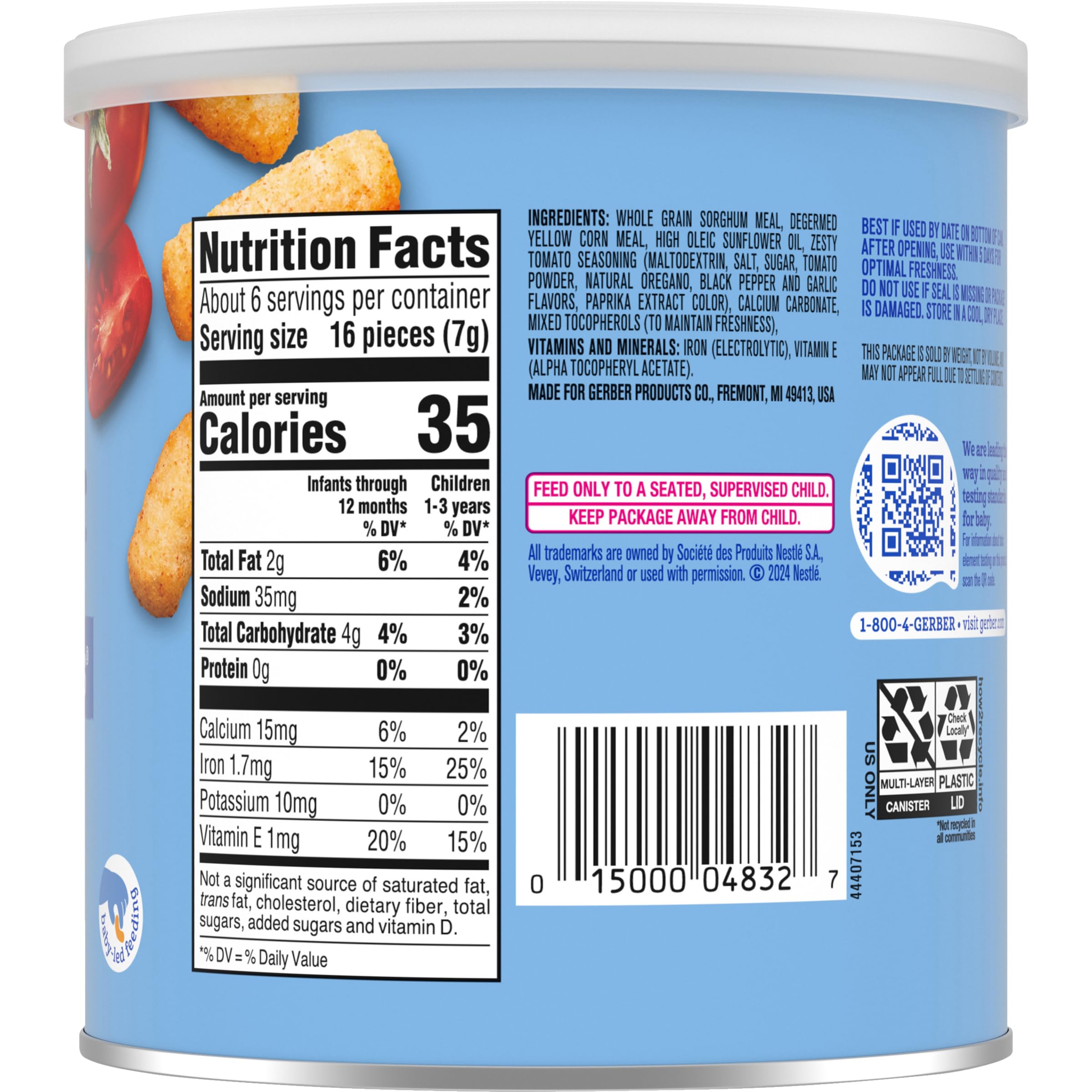 Gerber Lil' Crunchies Apple Sweet Potato flavor shot showing kid-friendly, easily dissolving bite.