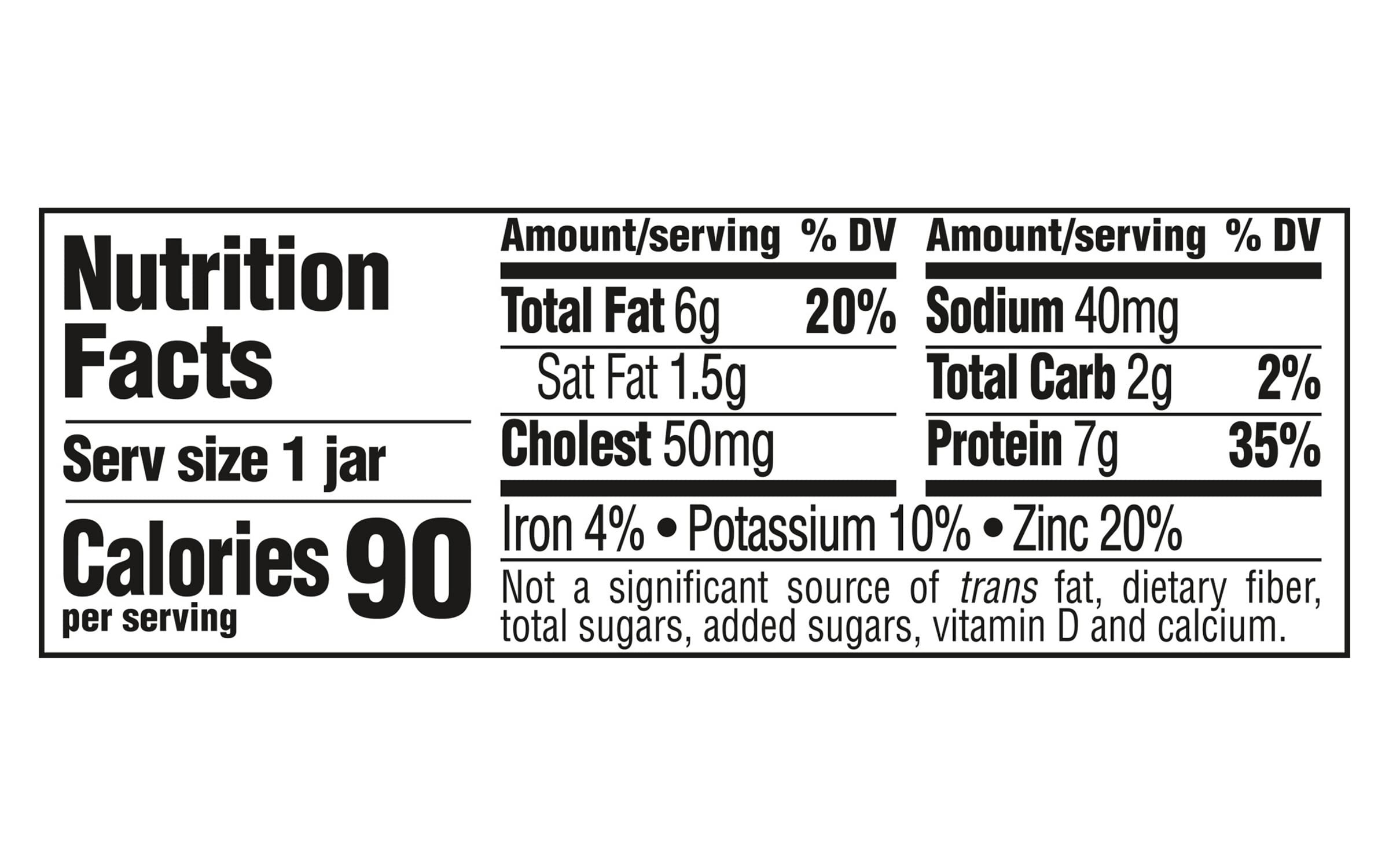 Gerber Mealtime chicken & gravy jar nutrition label highlights protein content.