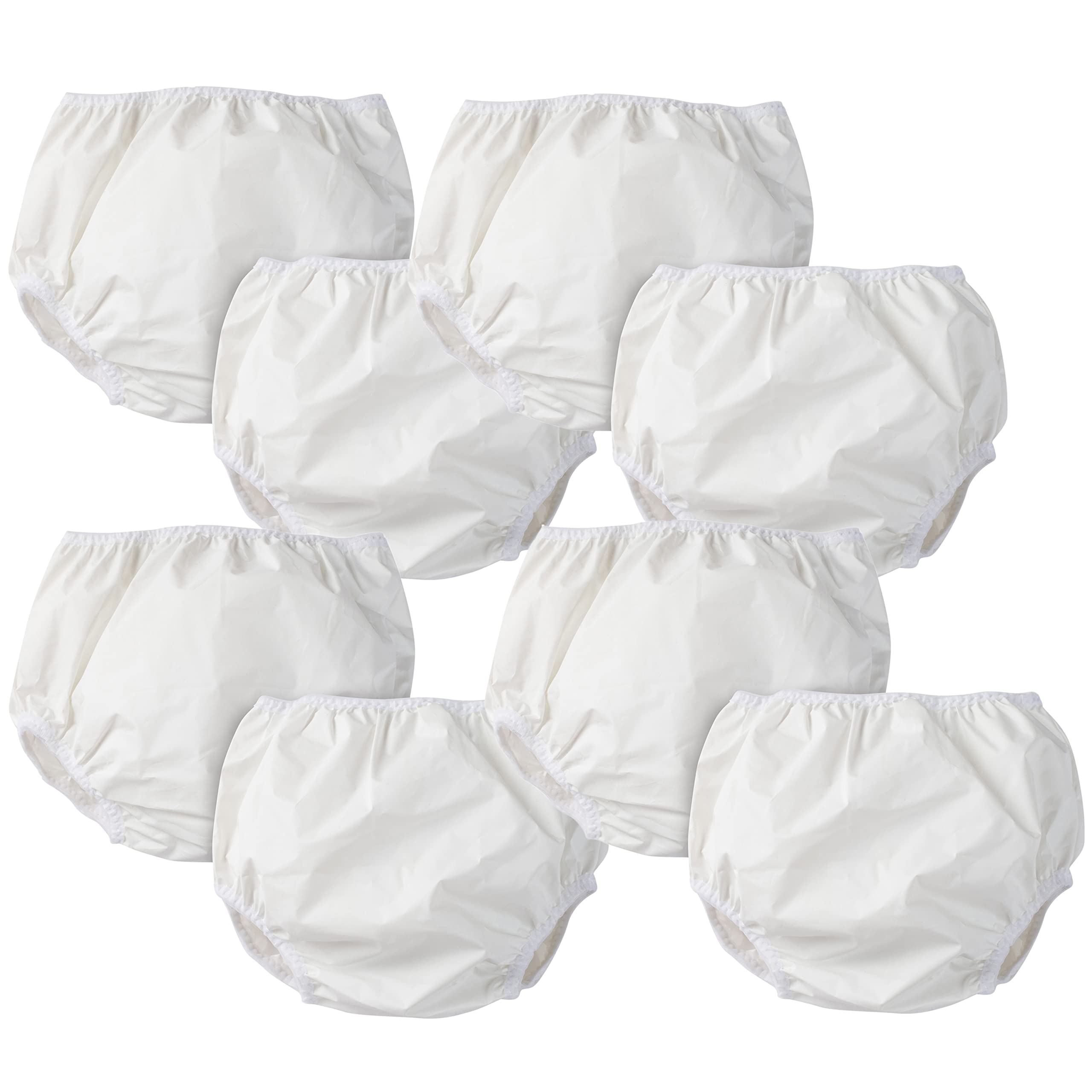 Gerber waterproof diaper cover eight-pack white; protects diapers on the go.