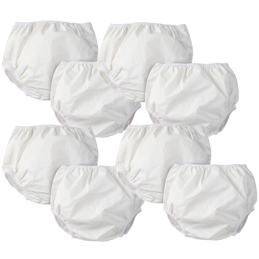 Gerber waterproof diaper cover eight-pack white; protects diapers on the go.