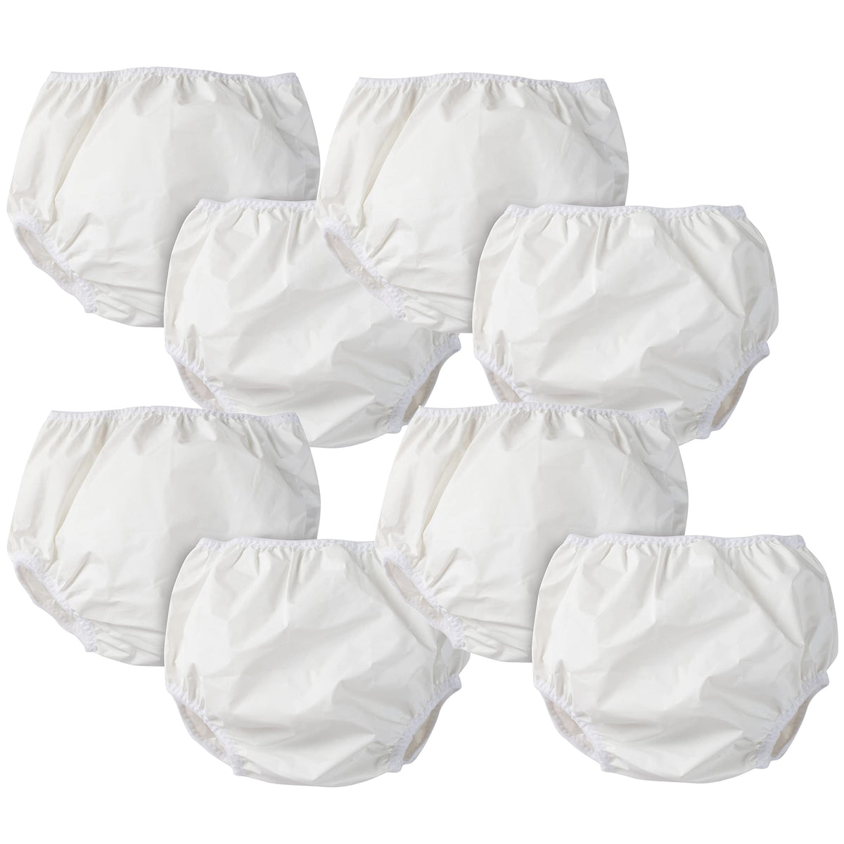 Gerber waterproof diaper cover eight-pack white; protects diapers on the go.