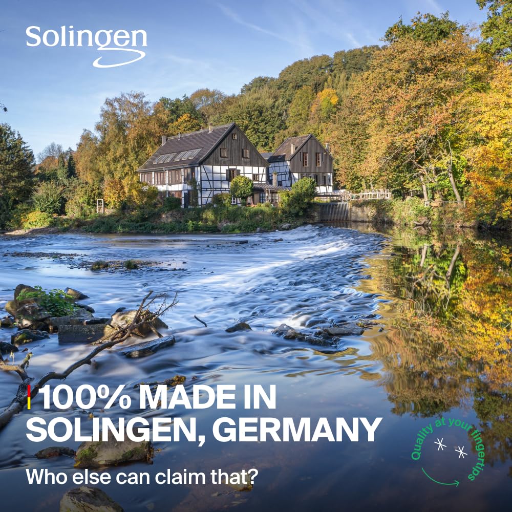 GERMANIKURE high-carbon stainless steel finish resists rust and keeps edge.
