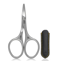 GERMANIKURE rounded safety nail scissors in case, precise for gentle trimming.