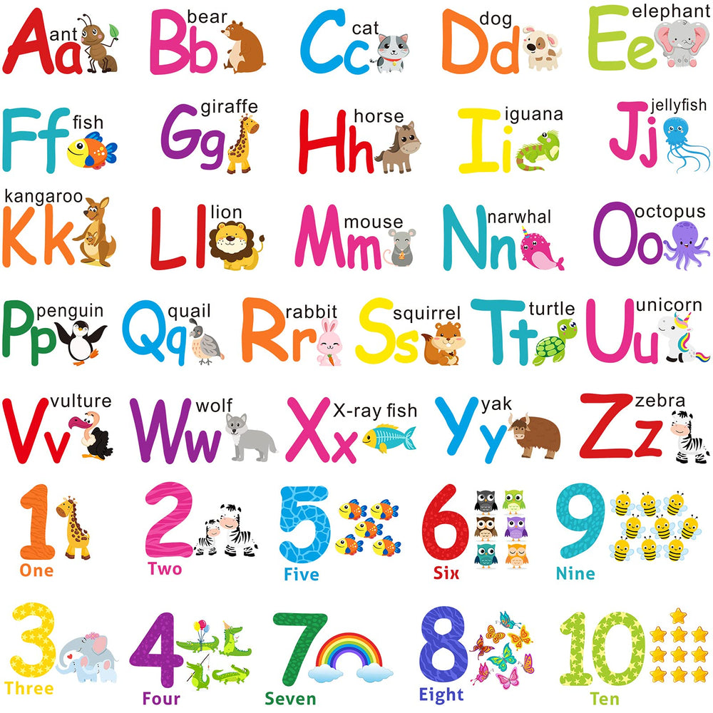 Gersoniel 6-sheets animal wall stickers brighten kids' rooms and encourage playful learning.