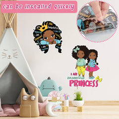 Gersoniel African princess wall stickers easy to paste for quick room refresh.