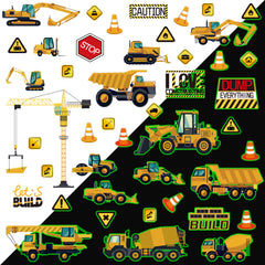 Gersoniel glow dump-truck sticker offers nighttime visibility to spark curiosity on walls.
