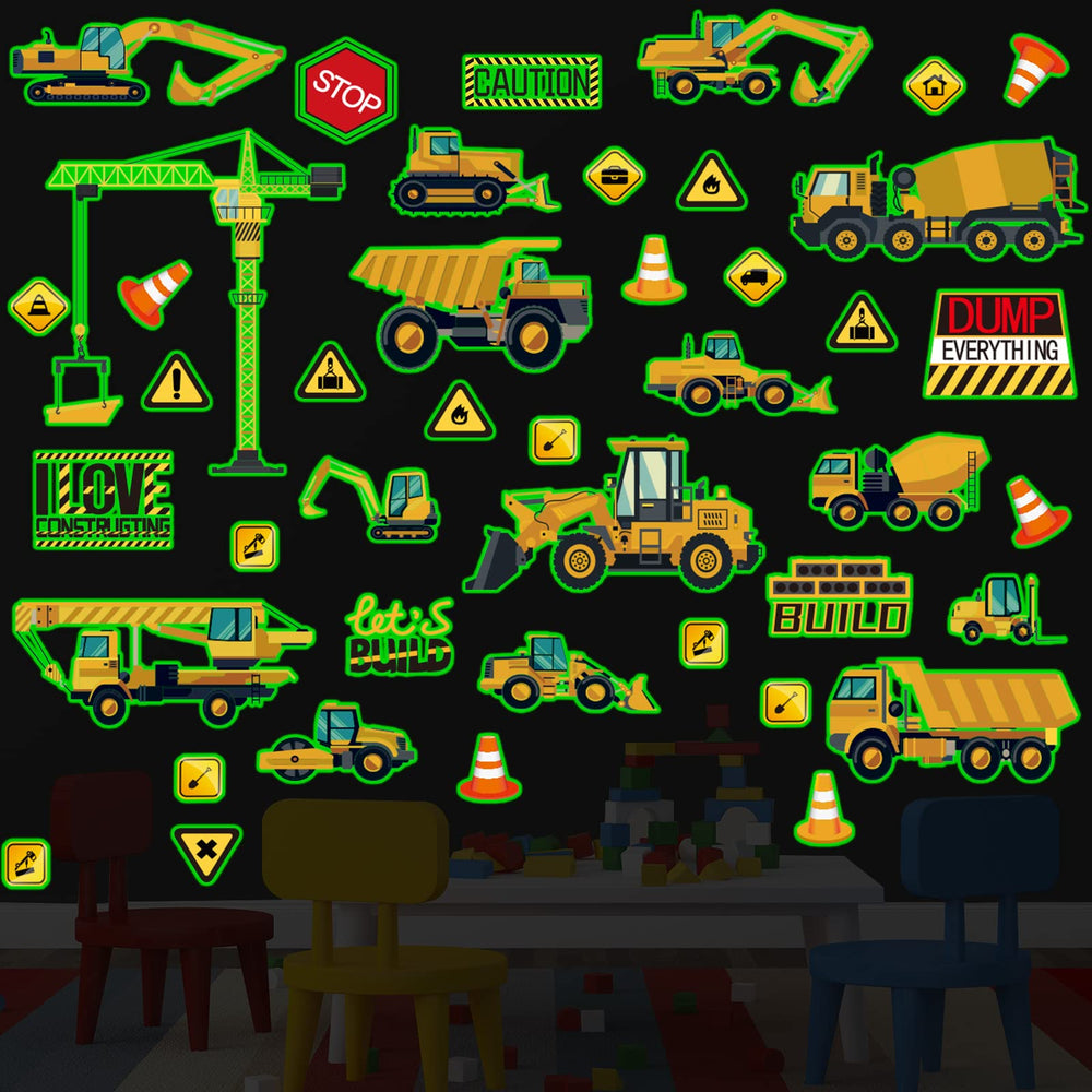 Gersoniel glow truck sticker adds gentle night-time glow for ceiling decor and bedtime play.