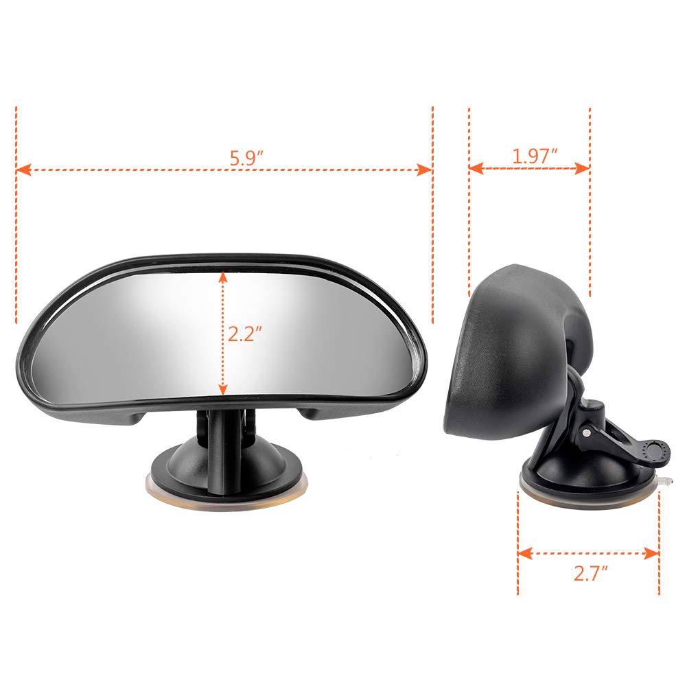 GES Rear View Mirror compact size fits any car without obstructing driver’s cabin