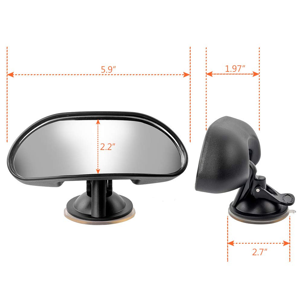 GES Rear View Mirror compact size fits any car without obstructing driver’s cabin