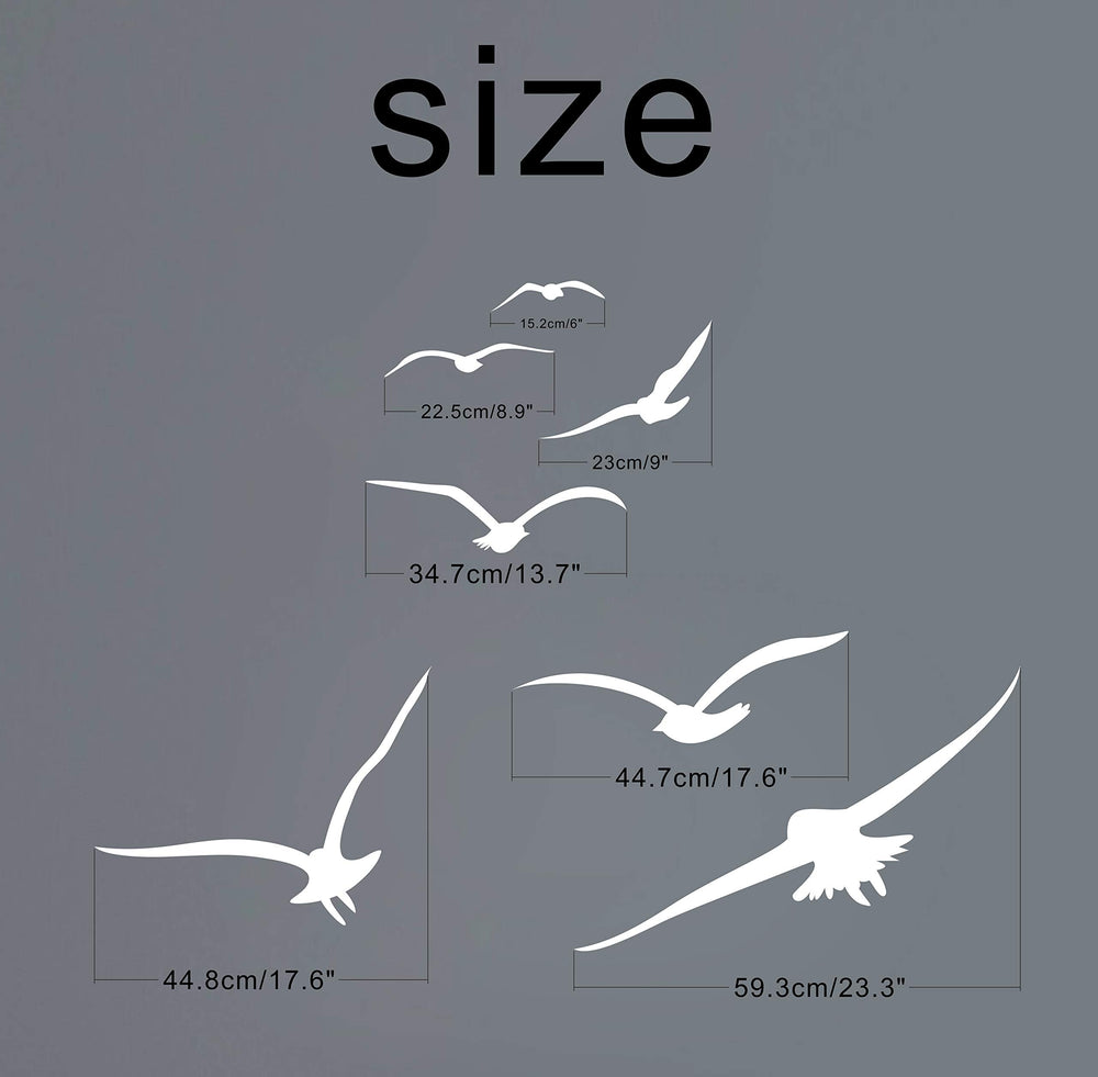GESTYZ Flying Birds wall decals safe removable decor on smooth walls