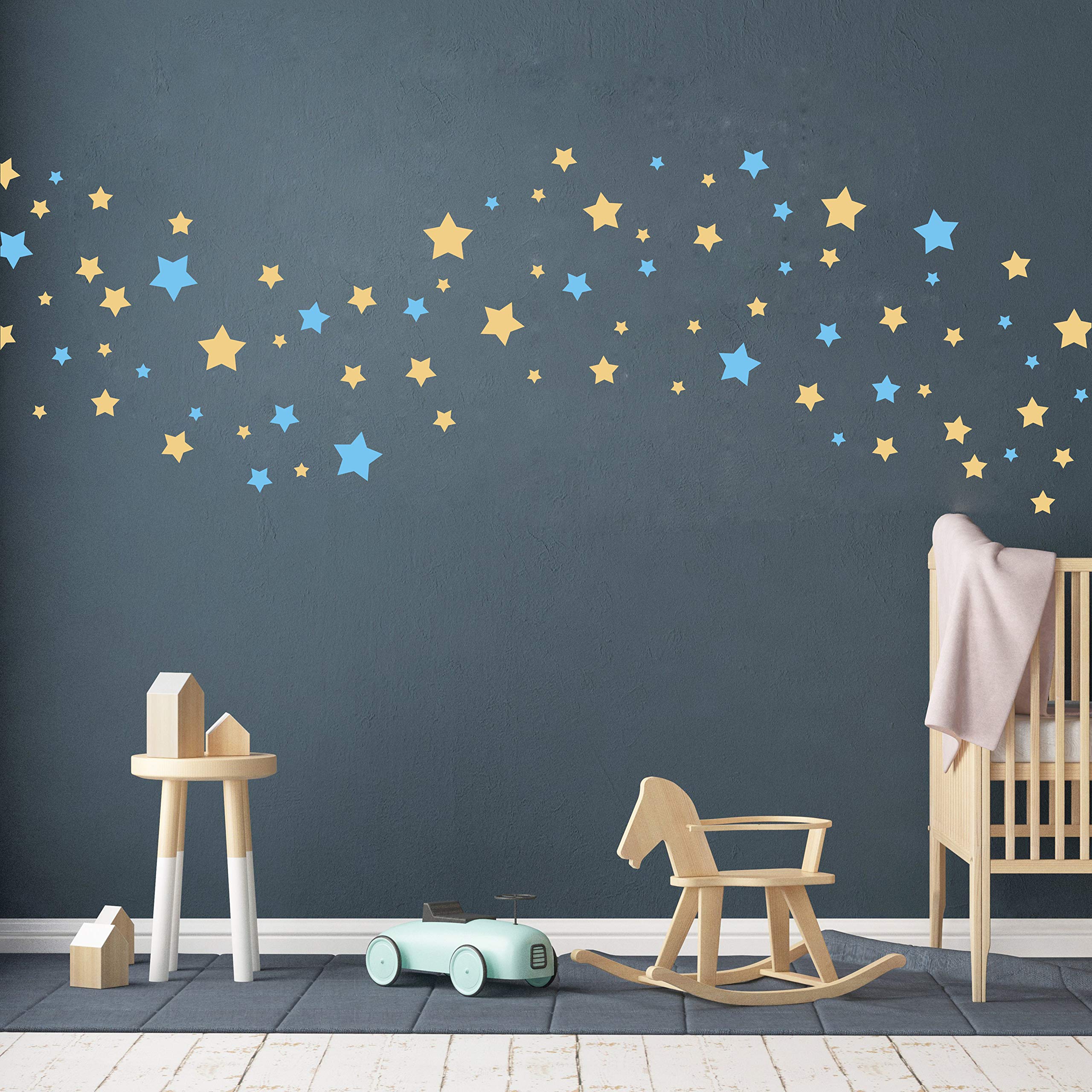 GESTYZ star wall decals gold glow for warm kid's room accents