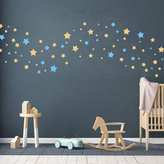 GESTYZ star wall decals gold glow for warm kid's room accents