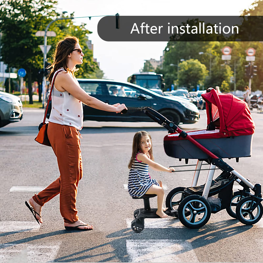 GESUNDTEK extension helps avoid hitting the baby tray and reduces back strain during shopping.